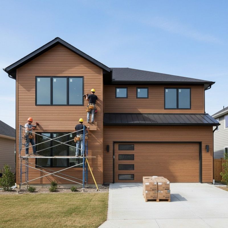 Faux Wood Siding Installation